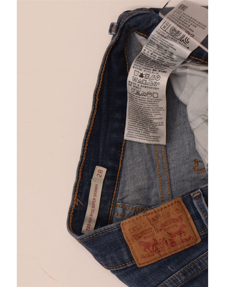 LEVI'S Dame 720 højtaljede denimshorts W28 Mellemblå bomuld