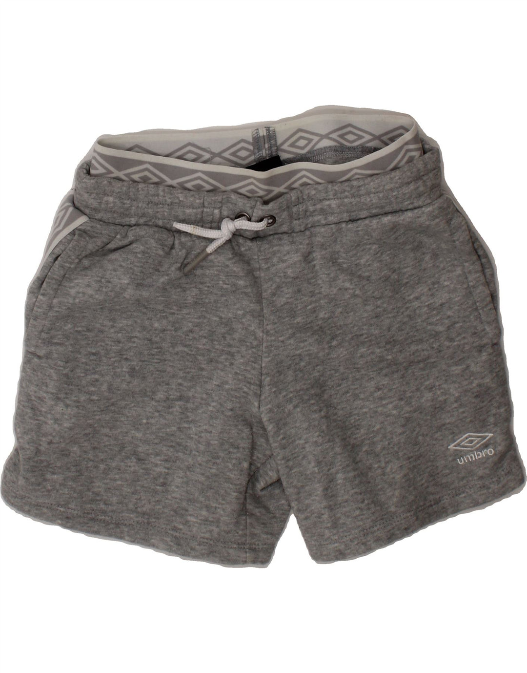 UMBRO Boys Graphic Sport Shorts 7-8 Years Medium  Grey Flecked Cotton Vintage Umbro and Second-Hand Umbro from Messina Hembry 