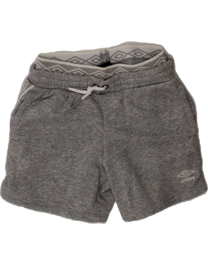 UMBRO Boys Graphic Sport Shorts 7-8 Years Medium  Grey Flecked Cotton Vintage Umbro and Second-Hand Umbro from Messina Hembry 