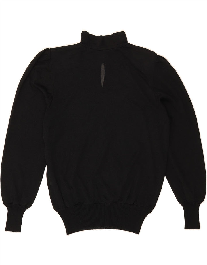 VINTAGE Womens Turtle Neck Jumper Sweater UK 12 Medium Black Vintage Vintage and Second-Hand Vintage from Messina Hembry 