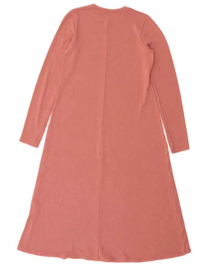 Zara Dame Maxi Jumper Kjole UK 12 Medium Pink Polyester