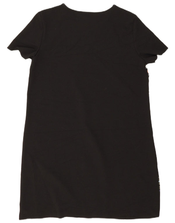 Zara Womens Abstrakt mønster Shift Dress UK 14 Medium Black