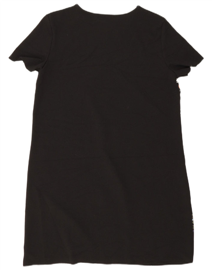 Zara Womens Abstrakt mønster Shift Dress UK 14 Medium Black