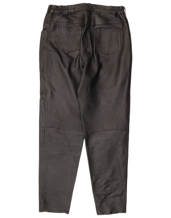Spætte kvinders tilspidsede læderbukser UK 16 Large W34 L31 Black