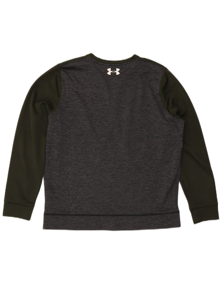 UNDER ARMOUR Dame Cold Gear Sweatshirt Jumper UK 16 Large Khaki