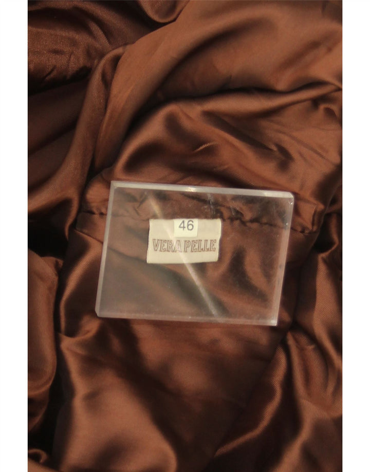 Vintage oversized ruskindsfrakke til kvinder IT 46 Stort brunt læder