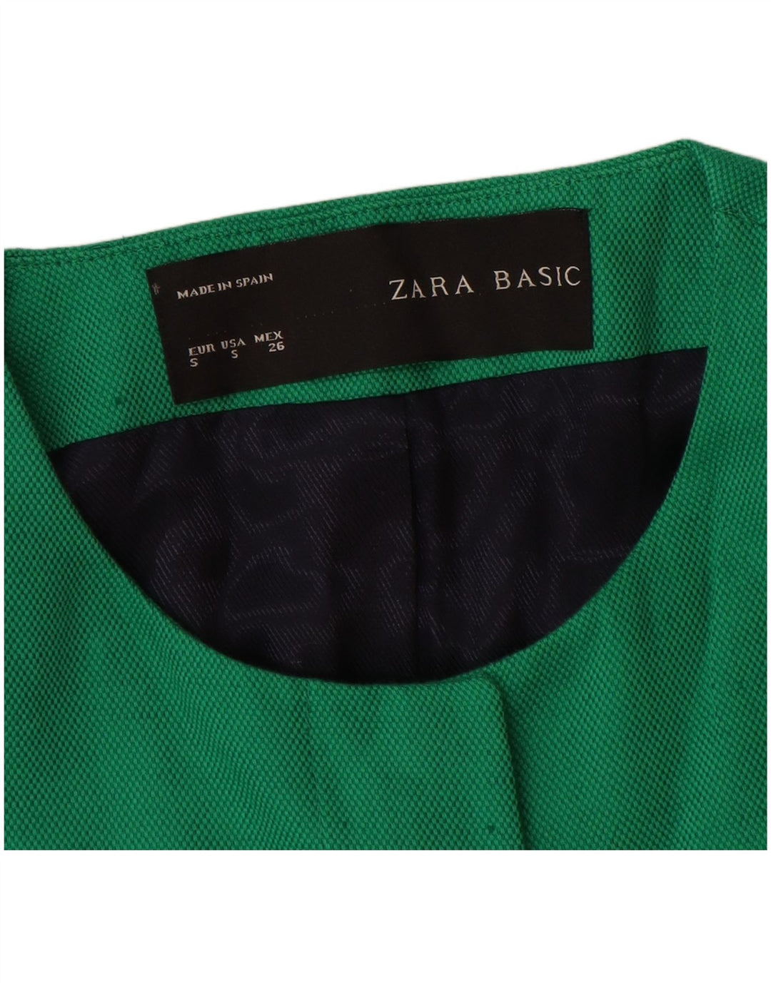 Zara Dame Overfrakke UK 10 Lille Grøn Bomuld