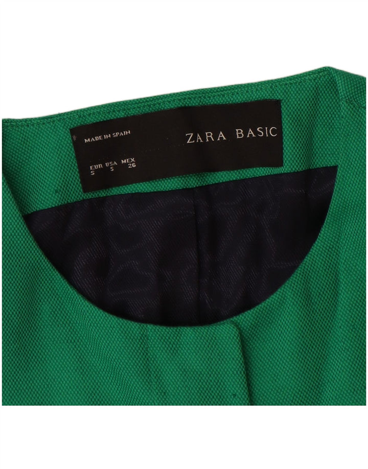 Zara Dame Overfrakke UK 10 Lille Grøn Bomuld