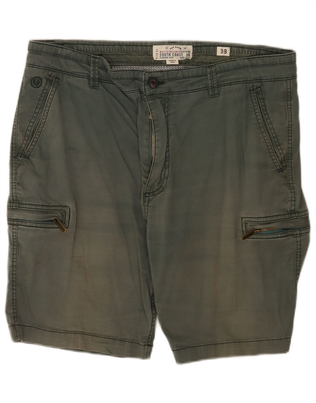 Fat Face Herre Regular Cargo Shorts W38 XL Grøn Bomuld