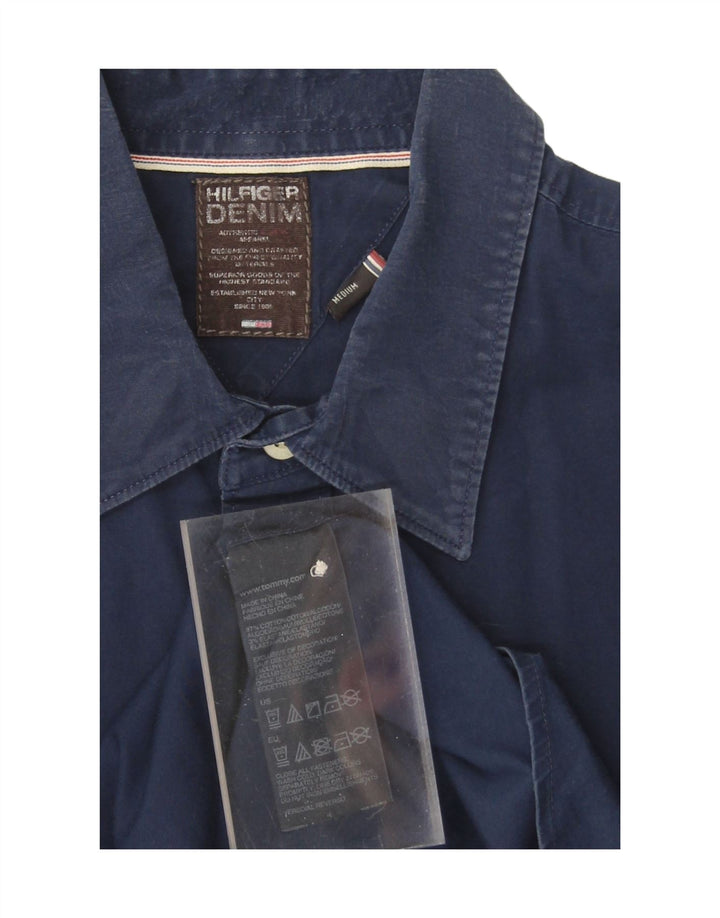 TOMMY HILFIGER Mens Shirt Medium Navy Blue Cotton Vintage Tommy Hilfiger and Second-Hand Tommy Hilfiger from Messina Hembry 