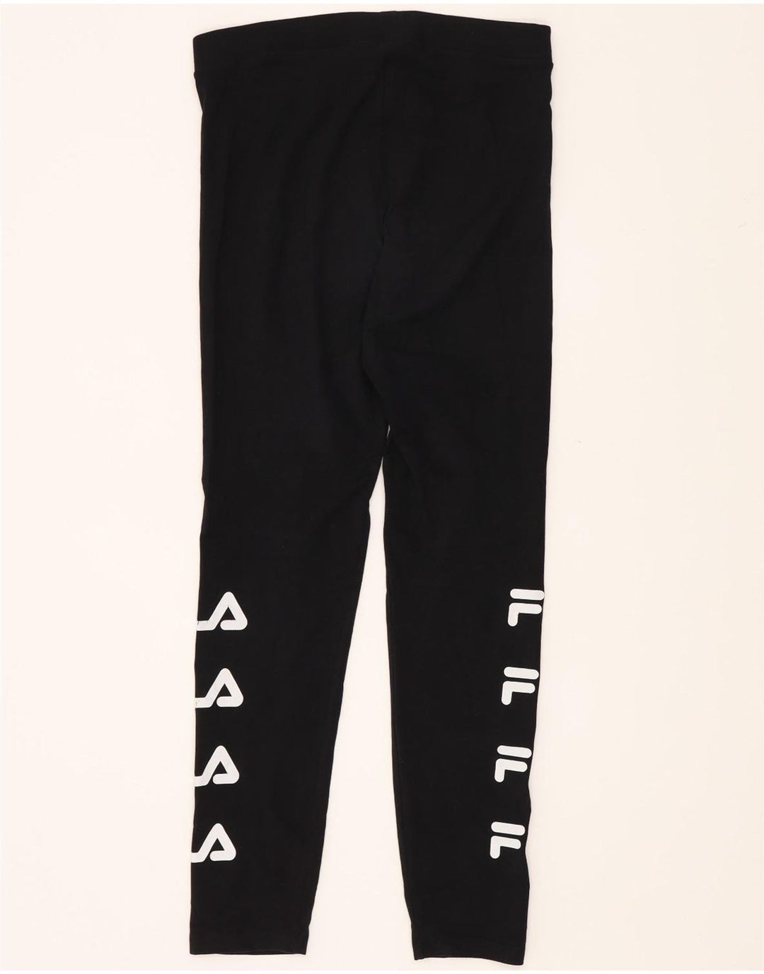 Fila Kvinders Grafiske Leggings UK 12 Medium Sort Bomuld