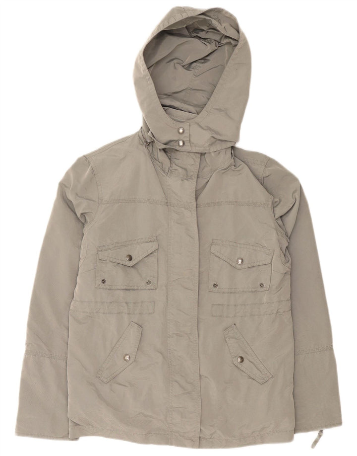 Calvin Klein Jeans Dame Hooded Utility Jacket UK 14 Medium Grey