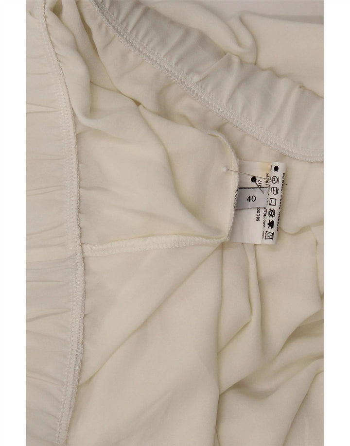 TRUSSARDI Womens Blouse Top IT 40 Small White Polyester Vintage Trussardi and Second-Hand Trussardi from Messina Hembry 