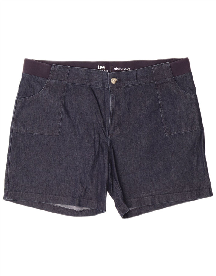 LEE Womens Riders Mid Rise denimshorts US 22 2XL W44 L7 Marineblå Bomuld