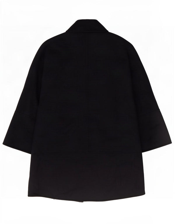 Zara Womens Open Oversized Overfrakke UK 10 Small Navy Blue Wool