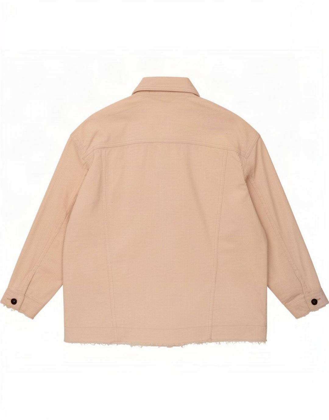 Zara Dame Oversized Corduroy Jacket UK 14 Medium Off White Bomuld