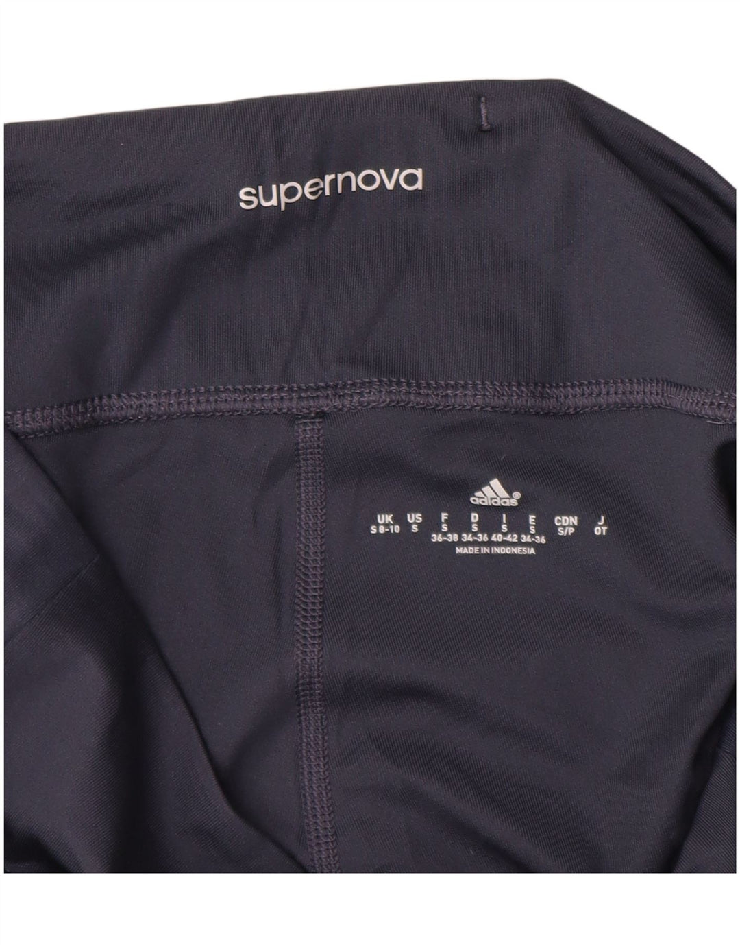 Adidas Dame Supernova Capri Leggings UK 8/10 Small Navy Blue Polyester