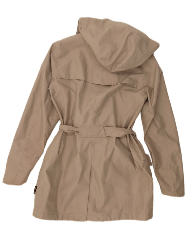 Jack Wolfskin Trench Coat med hætte til kvinder UK 8/10 Lille beige polyester