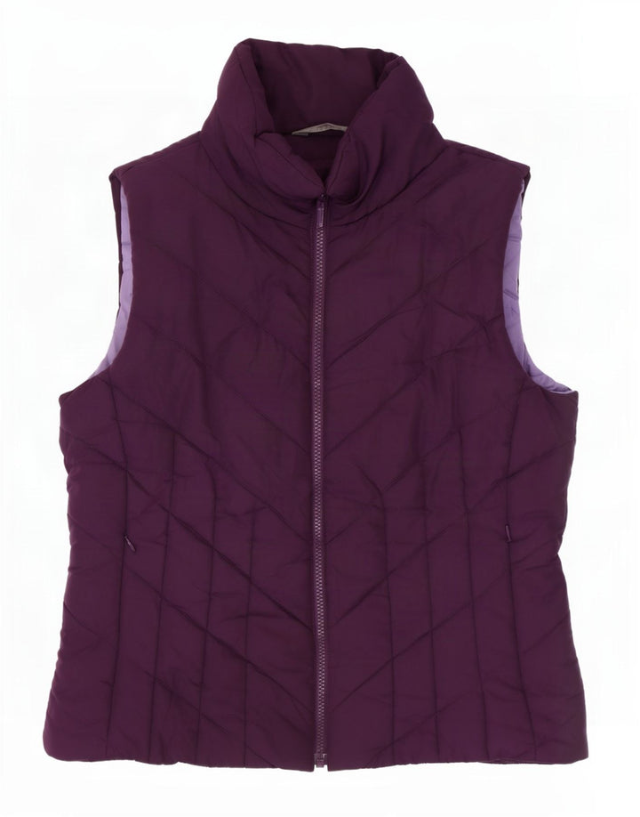 M&Co Womens Polstret Gilet UK 12 Medium Purple Polyester