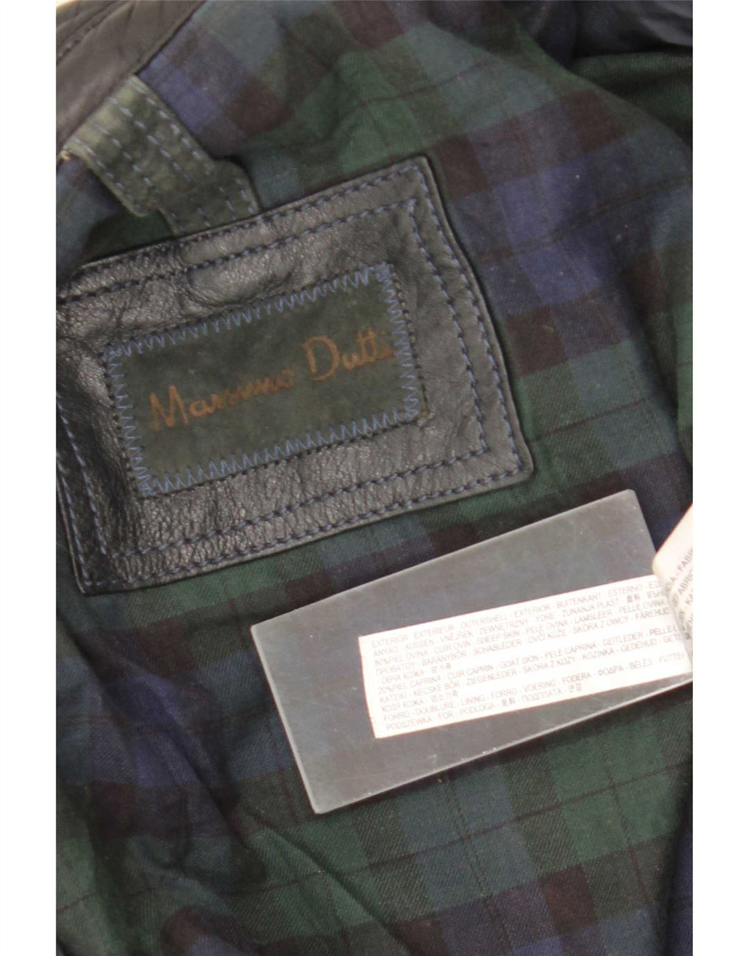 Massimo Dutti Herre Læderjakke UK 42 XL Sort fåreskind