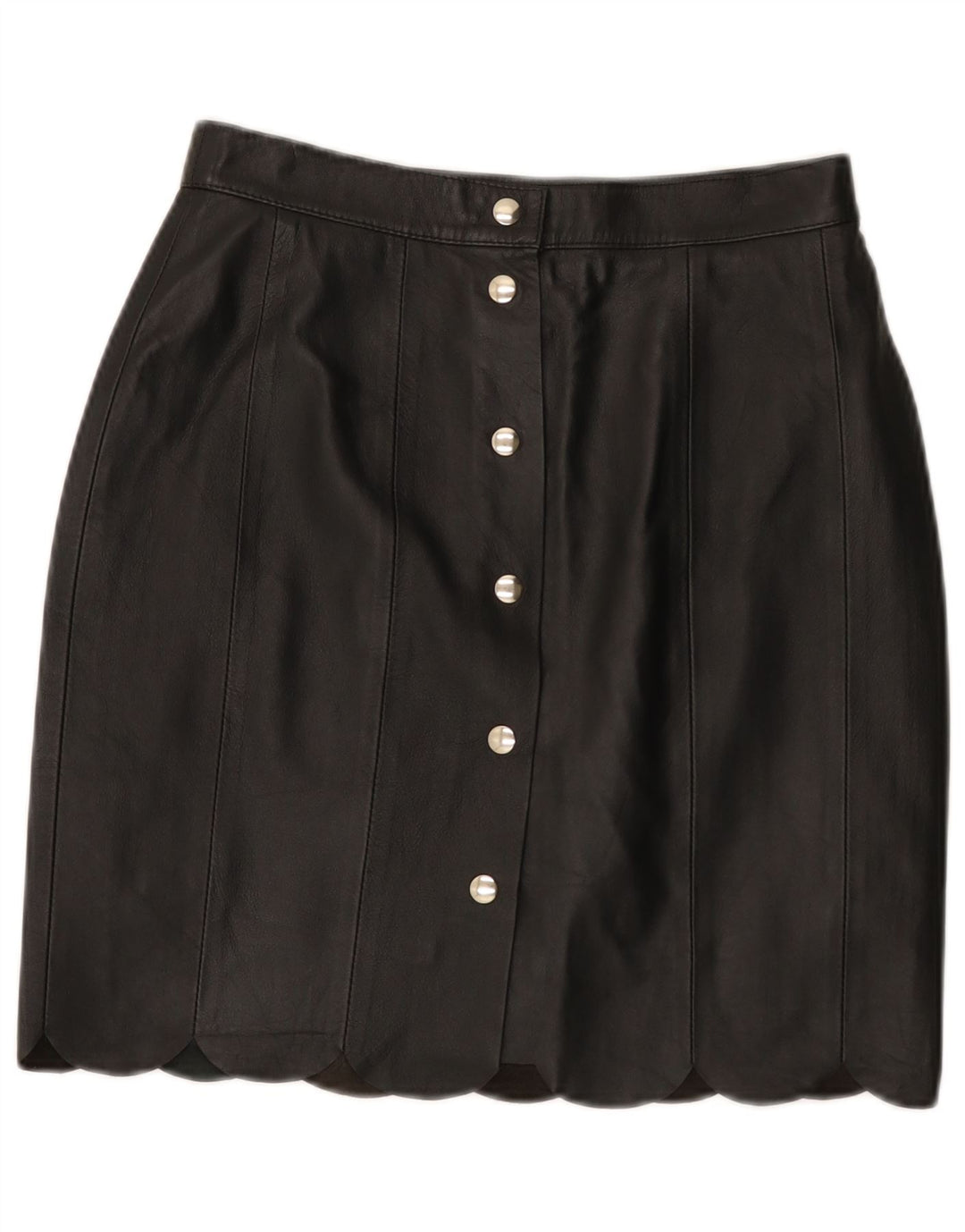 Vintage kvinders læder blyantnederdel W28 Medium Black