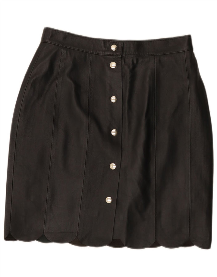 Vintage kvinders læder blyantnederdel W28 Medium Black