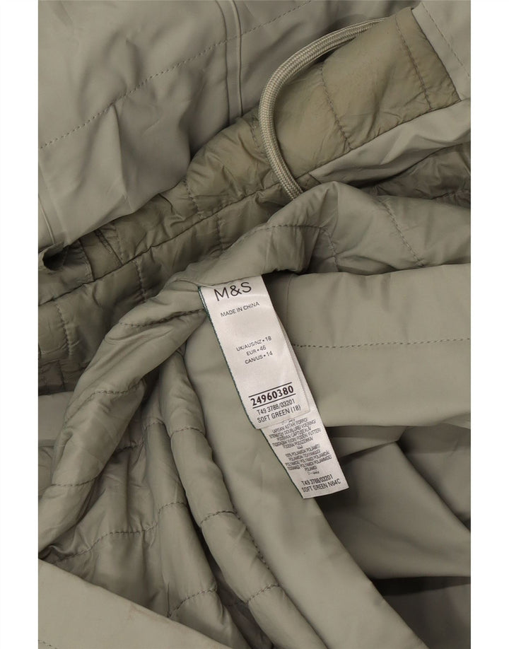 Marks & Spencer Dame Hætte Oversized Regnfrakke UK 18 XL Grøn