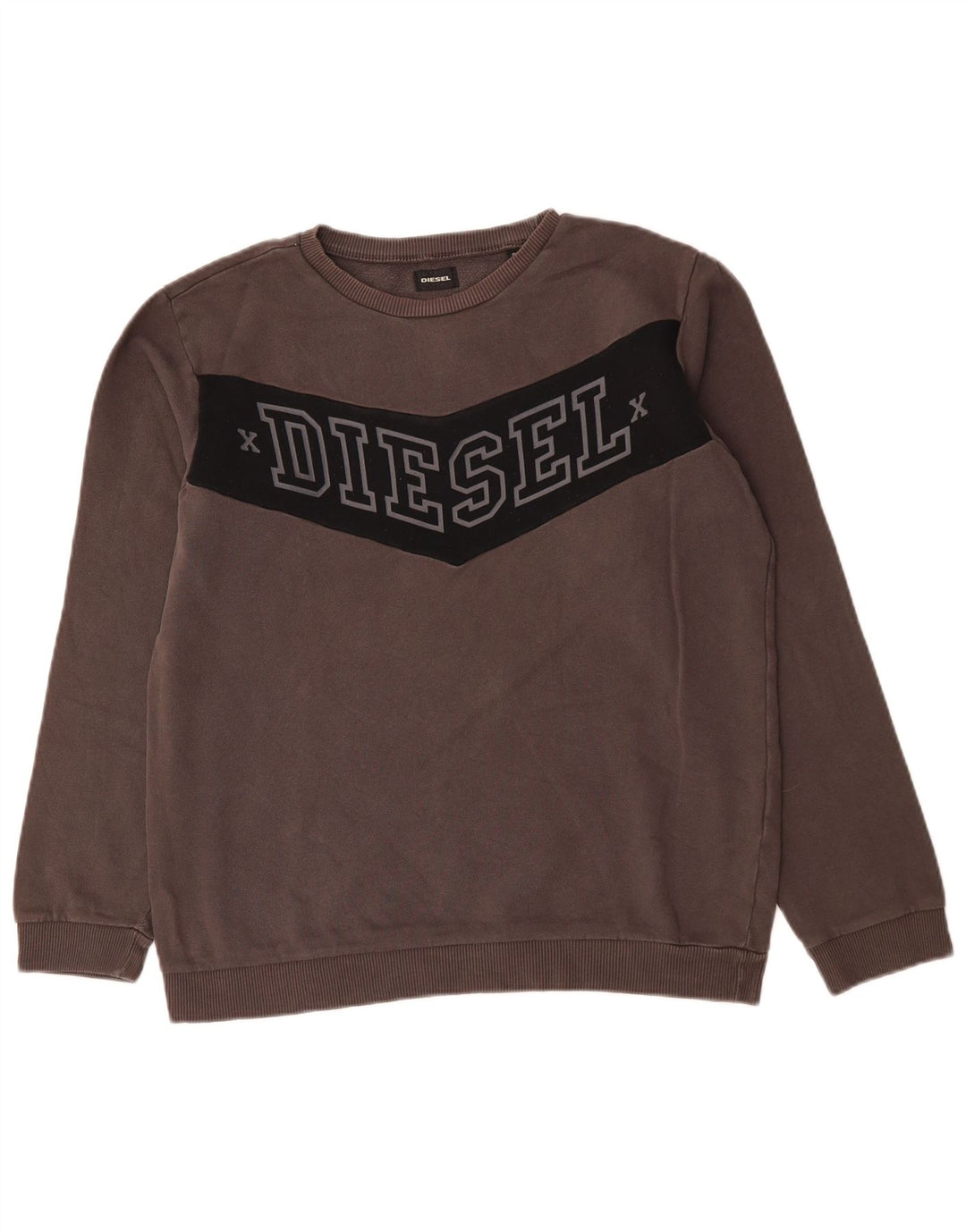 Diesel Herre Grafisk Sweatshirt Jumper Lille Grå Colourblock