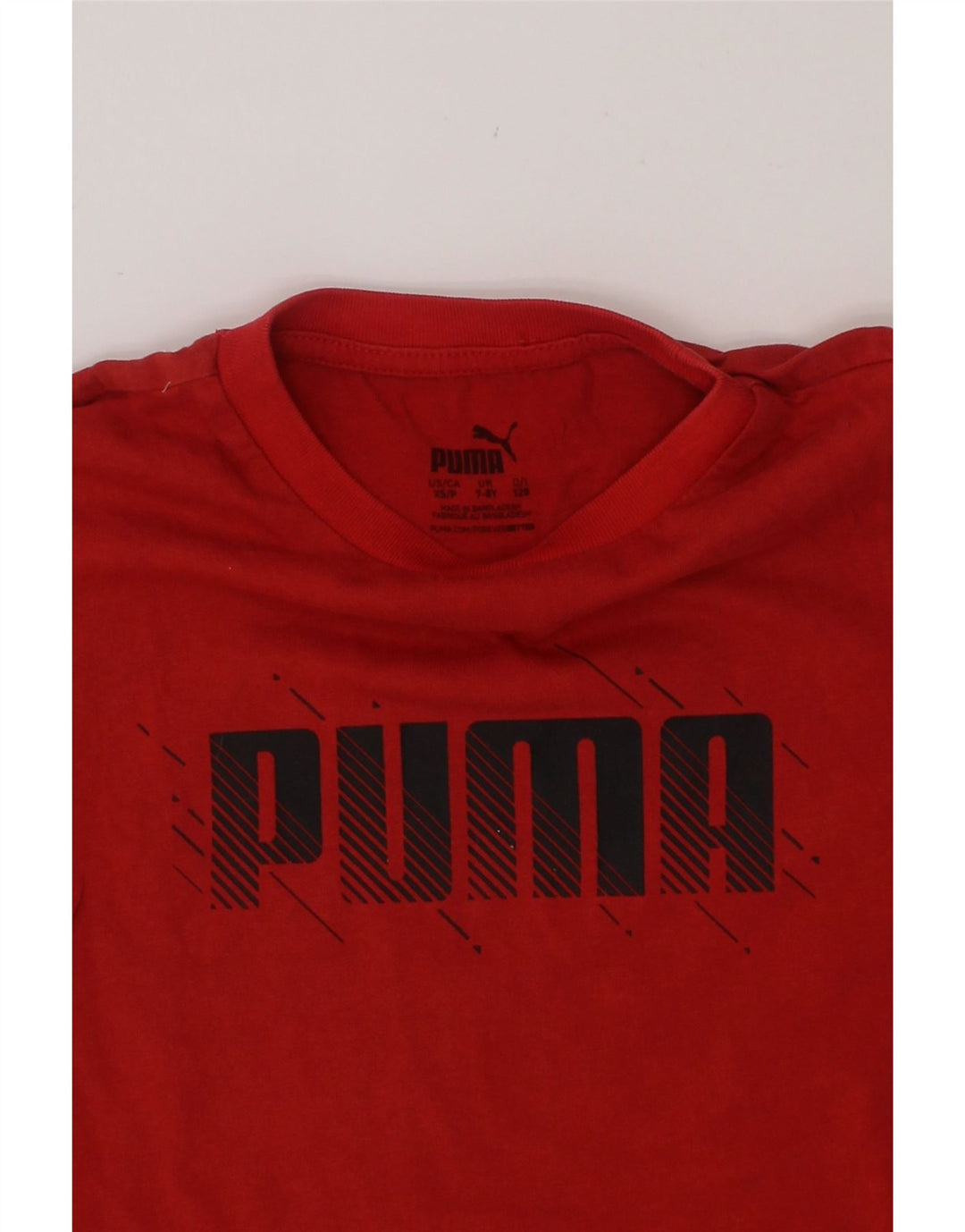 PUMA Boys Graphic T-Shirt Top 7-8 Years Red Cotton Vintage Puma and Second-Hand Puma from Messina Hembry 