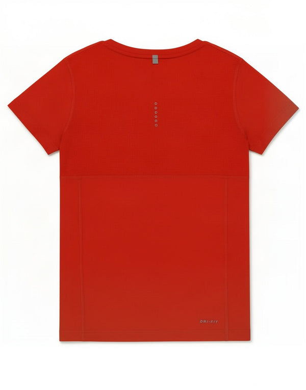 Nike Dame Dri Fit T-Shirt Top UK 6 XS Rød Polyester