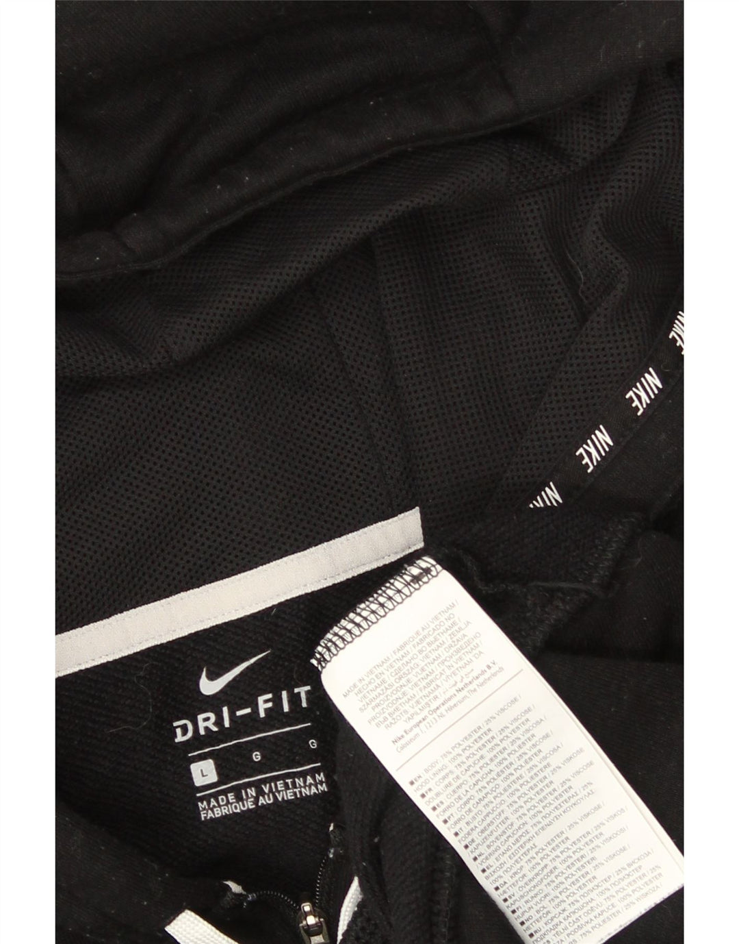 Nike Dame Dri Fit Hættetrøje Sweater UK 16 Stor Sort Polyester