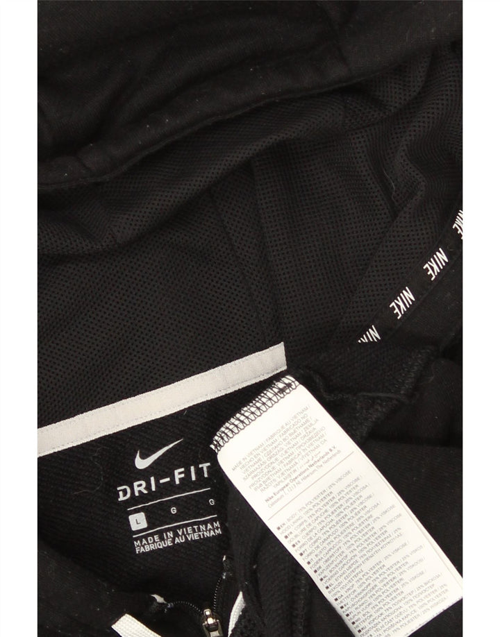 Nike Dame Dri Fit Hættetrøje Sweater UK 16 Stor Sort Polyester