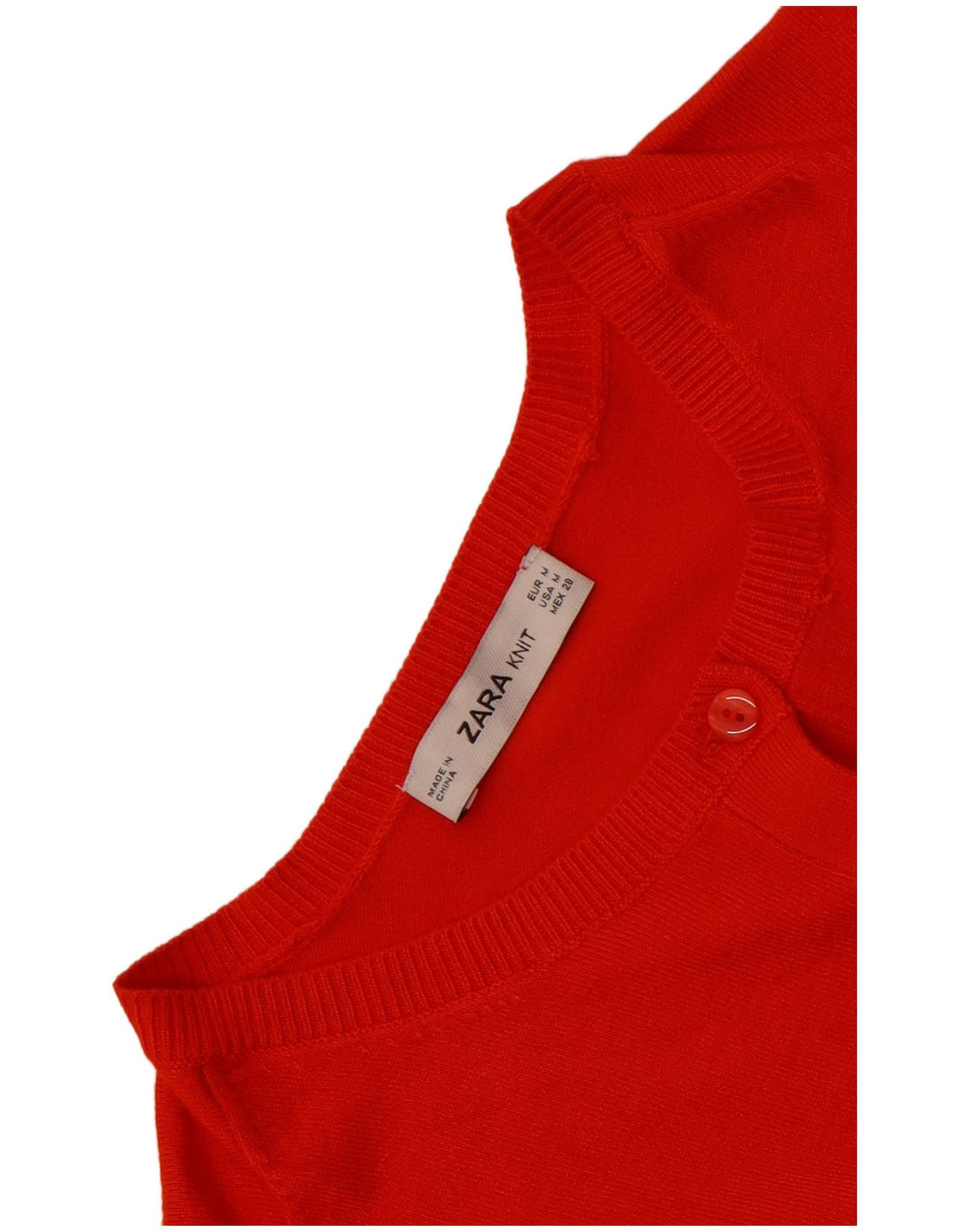 Zara Dame Cardigan Sweater UK 14 Medium Orange