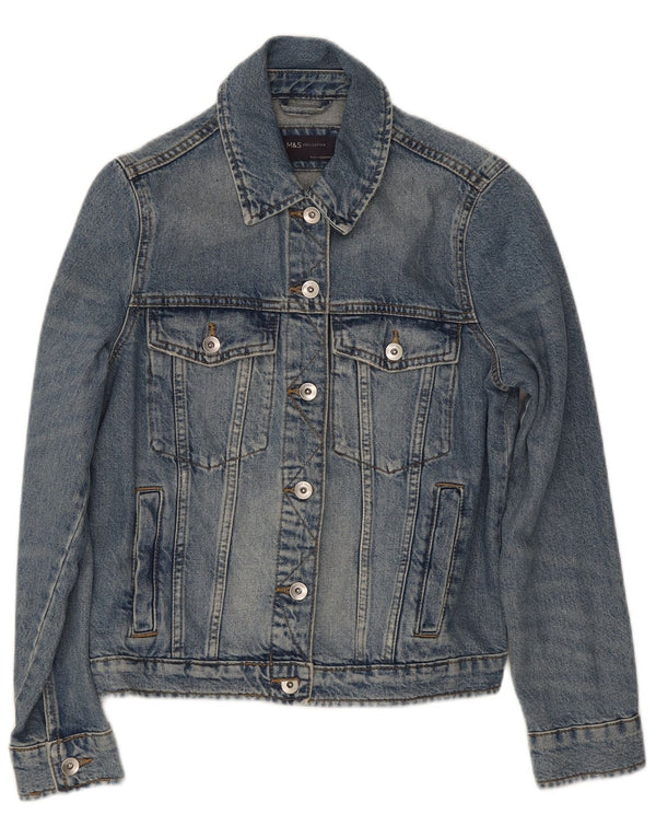 Marks & Spencer Dame denimjakke UK 10 Small Blue Cotton