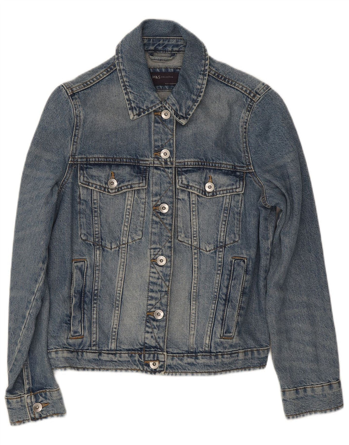 Marks & Spencer Dame denimjakke UK 10 Small Blue Cotton