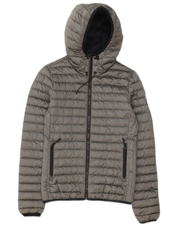 Superdry Polstret hættejakke til kvinder UK 8 Lille grå polyester