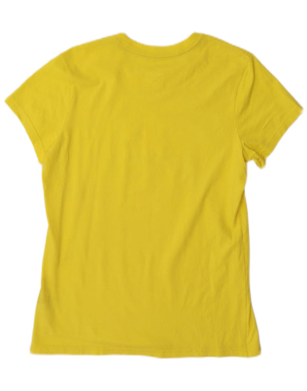 NIKE Mens Dri Fit Graphic T-Shirt Top Large Yellow Cotton