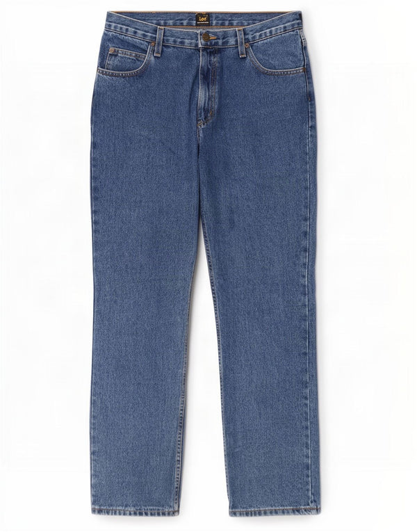 Lee Mens Brooklyn Straight Jeans W34 L32 Blå Bomuld