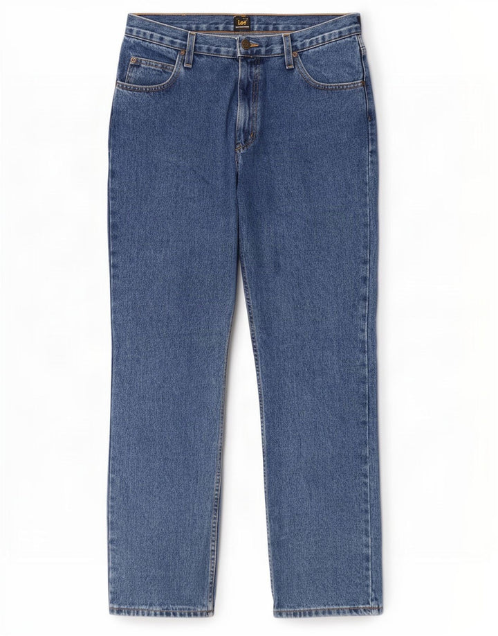 Lee Mens Brooklyn Straight Jeans W34 L32 Blå Bomuld