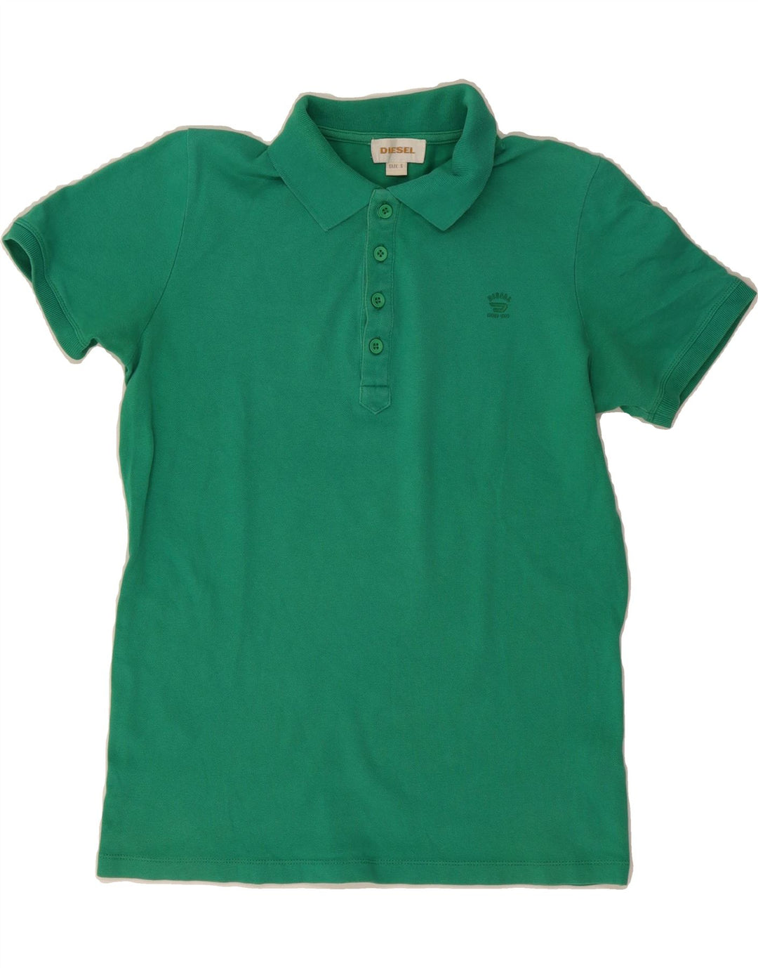 DIESEL Womens Polo Shirt UK 10 Small Green Cotton Vintage Diesel and Second-Hand Diesel from Messina Hembry 