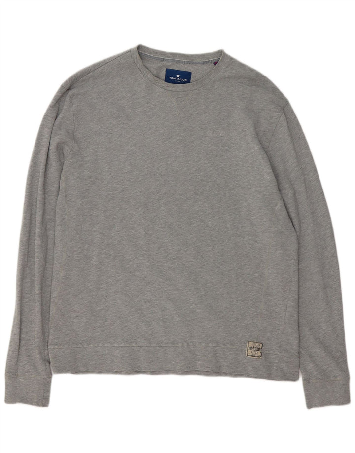 Tom Tailor Herre Sweatshirt Jumper 2XL Grå Flecked Bomuld