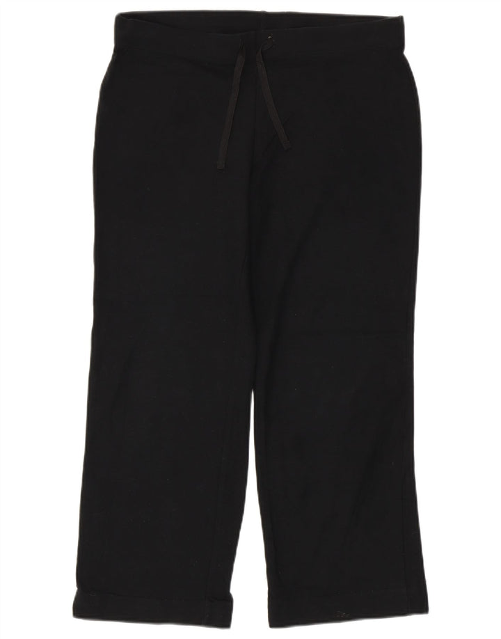 Marks & Spencer Dame Capri Træningsdragt Bukser UK 12 Medium Sort Bomuld