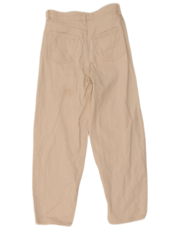 Cos Womens Crop Højtaljede tilspidsede jeans W25 L26 beige bomuld