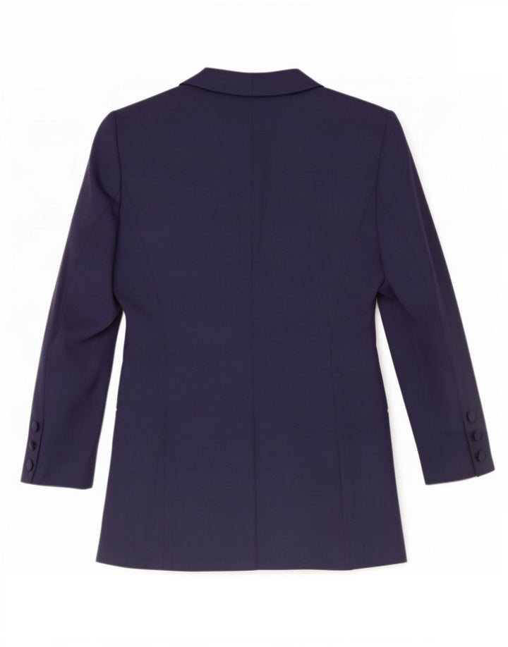 Vintage Dame Dobbeltradet Blazer Jacket UK 14 Large Navy Blue