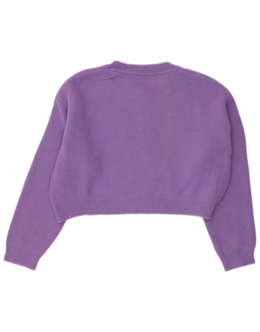 ZARA Womens Crop Oversized Crew Neck sweater UK 10 Small Purple