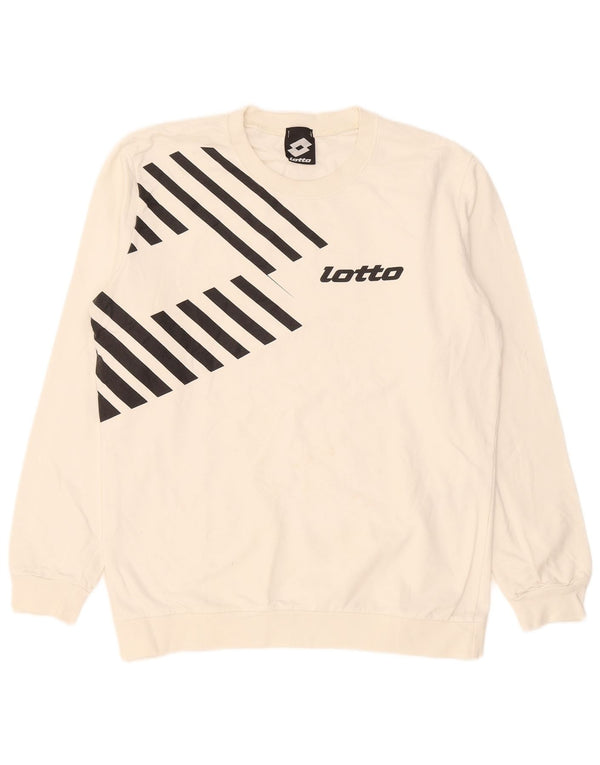 Lotto Herre Grafisk Sweatshirt Jumper XL Hvid Bomuld