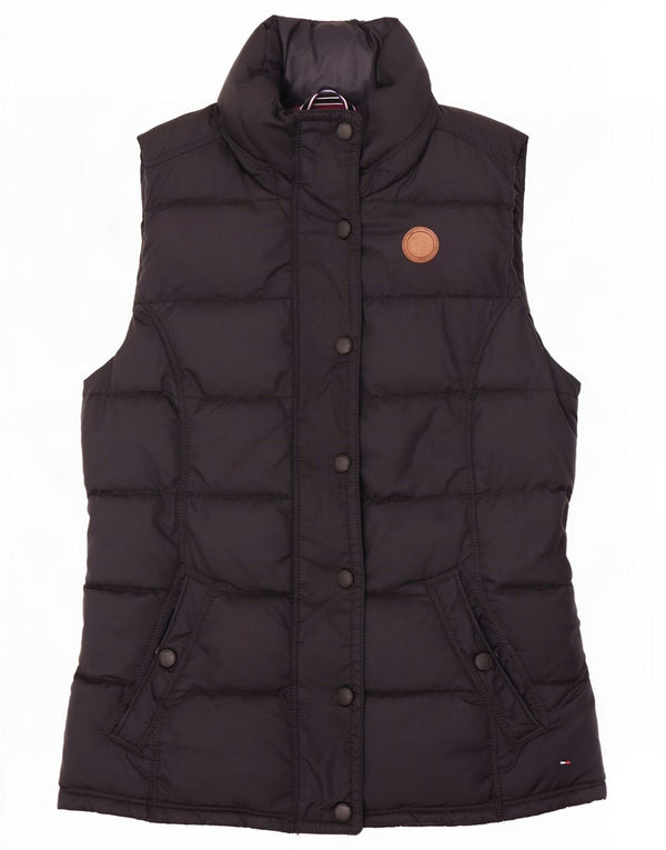 Tommy Hilfiger Womens Polstret Gilet UK 6 XS Sort Polyester