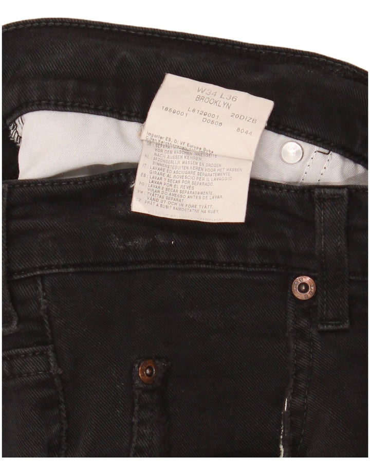 Lee Mens Brooklyn Straight Jeans W34 L30 Sort Bomuld