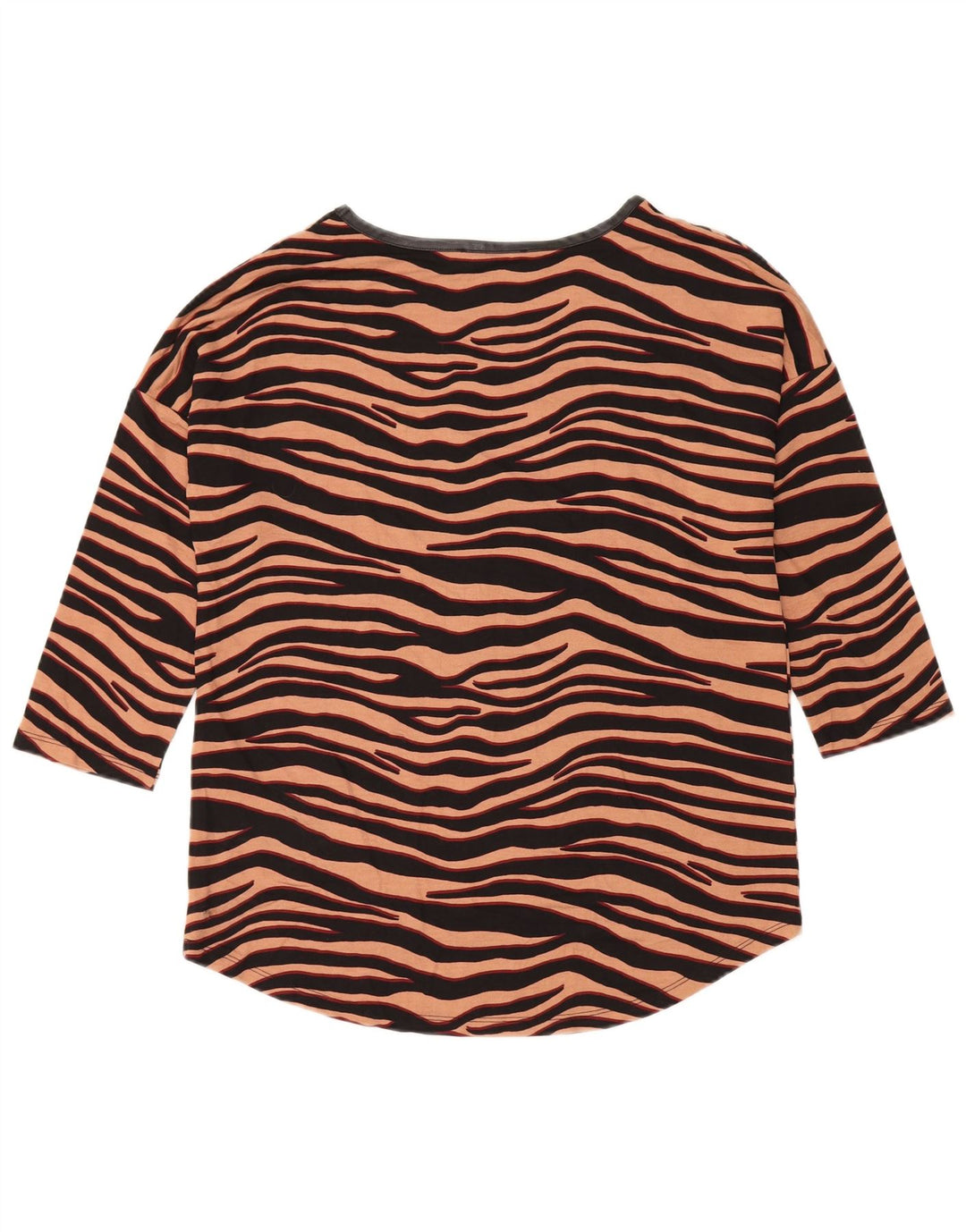 Oasis Womens Oversized Top 3/4 ærme UK 10 Small Brown Animal Print