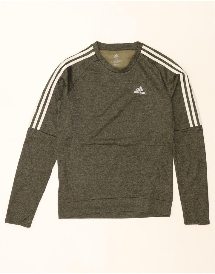 Adidas Herre Climawarm Sweatshirt Jumper XS Khaki Flecked Polyester